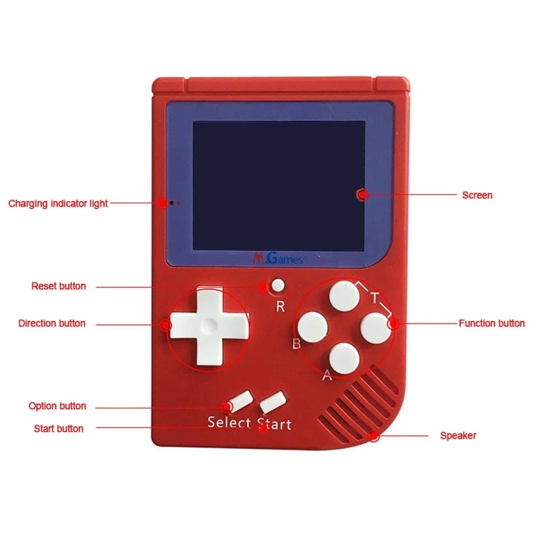 Portable Retro Mini Pocket Handheld Game Player Support TV Output Video Game Console with 129 Classic Games