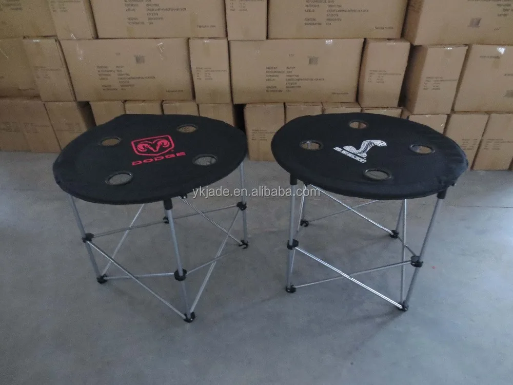 Promotional portable picnic table camping suitcase steel folding picnic table with 4 seats with low price