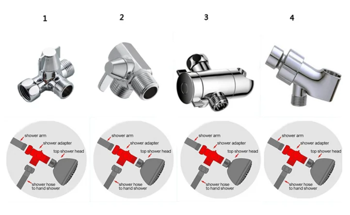 Universal Wall Mount Bracket Shower Arm Mount Adjustable Handheld Shower Head Holder