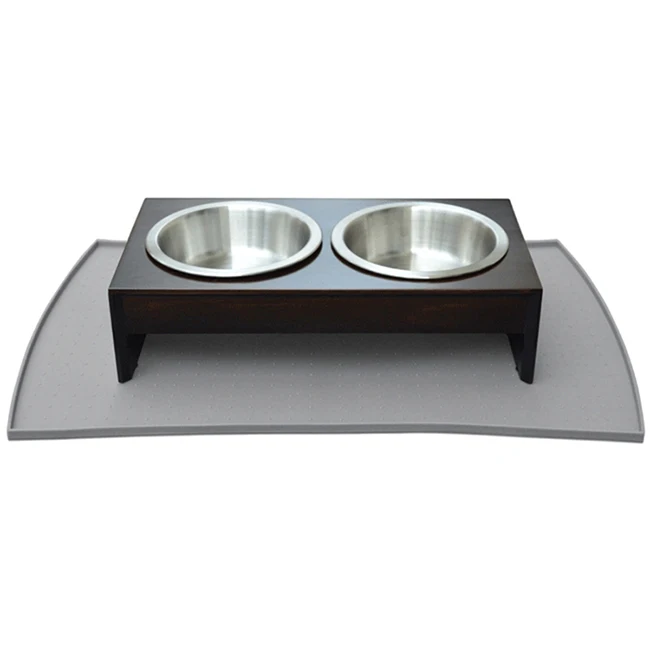 Waterproof Pet Feeding Mat with Lip Silicone Placemat Non Slip Pet Bowl Mat for Cats Dogs