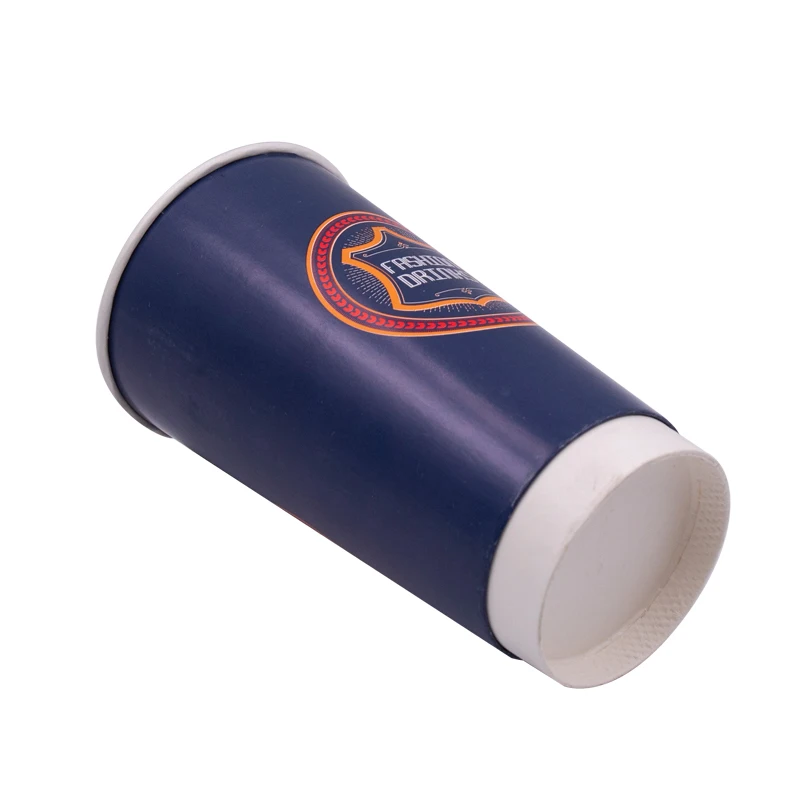 
Custom Print Double Wall Insulated Black Coffee Drinking Paepr Cup with Lid for Hot Drink 