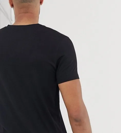 Wholesale Summer Short Sleeve Blank Custom Brand Black Bulk Mens V-Neck T-Shirts