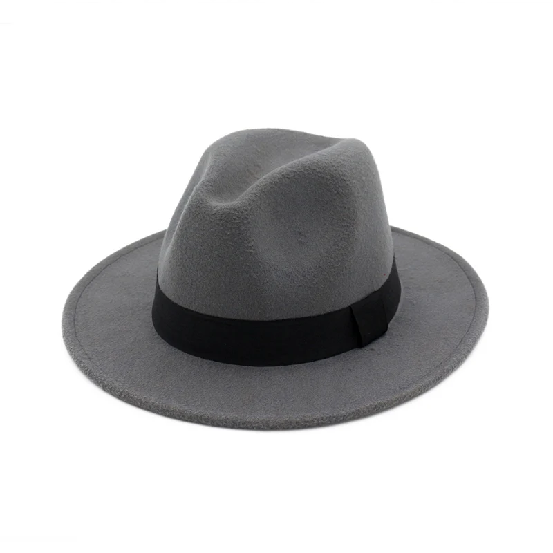 
Women Felt Fedora Hats Wide Brim Jazz Cap For Men 