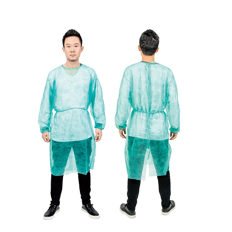 Больничный одноразовый медицинский Халат с эластичными манжетами