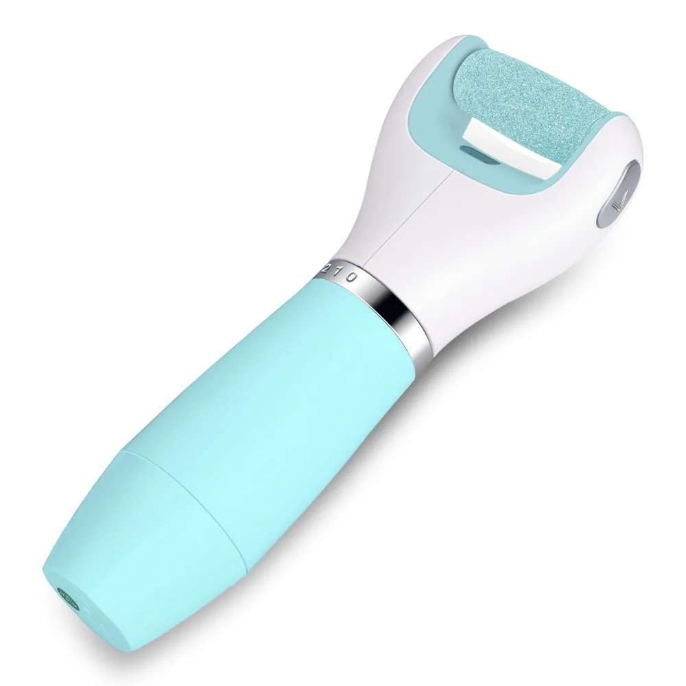 LED Therapy Electronic Manicure Pedicure Kit Rechargeable Foot File With 3 Detachable Roller Heads Callus Removing