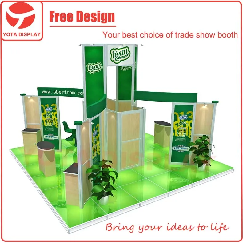 Yota, модульный остров 20x20 или 6x6, выставочная стойка со стеклянным полом и освещением