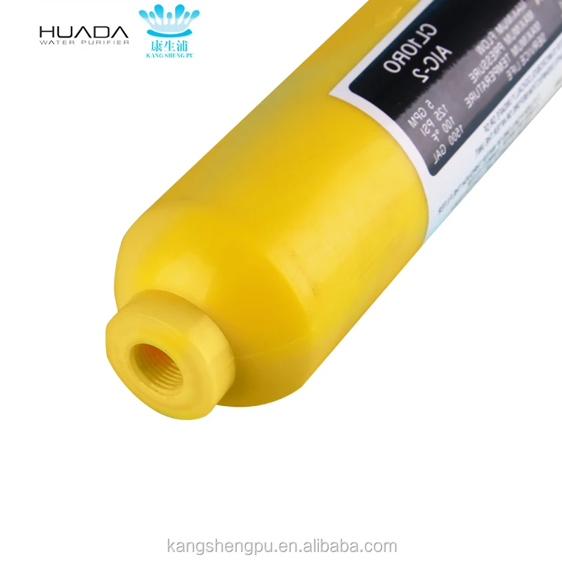 T33 Activated Carbon Inline Water Filter Cartridge 100 GPD Manual Plastic Filter for Household and Hotel Use