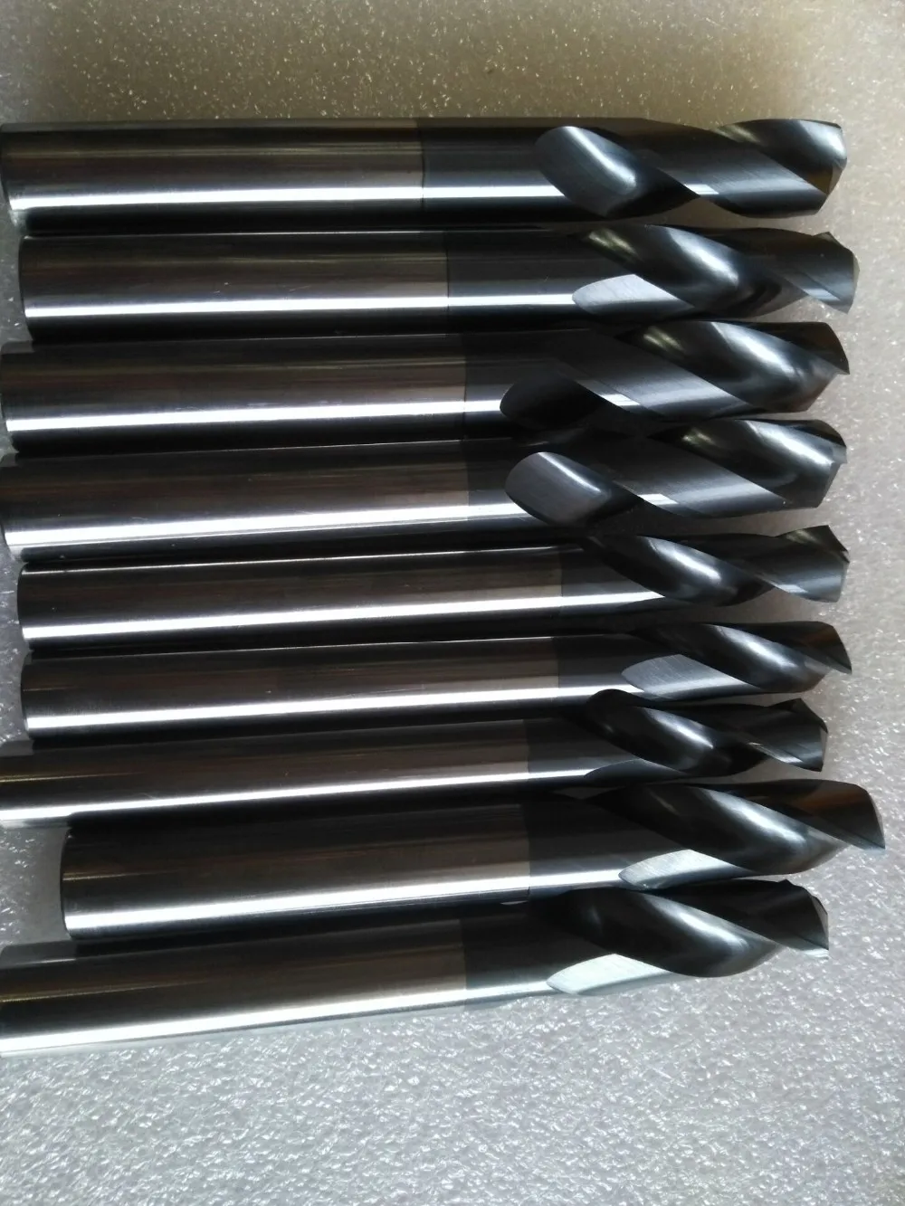 100% vigrin material HRC45 HRC55 2F 3D flute twist tungsten carbide drill bits