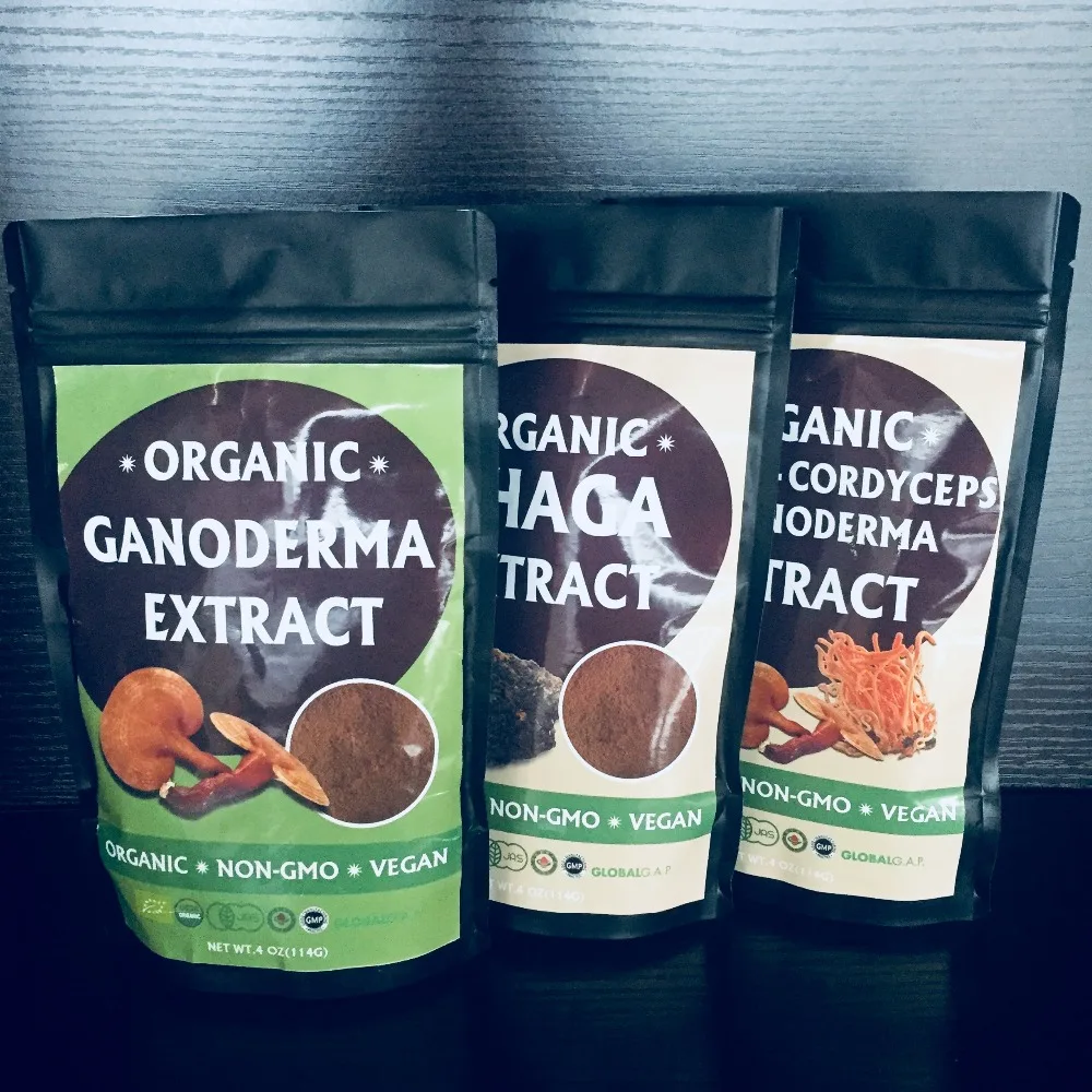 Organic Magic Mushroom Reishi seed Extract Powder Maitake Shiitake Combination Packaging