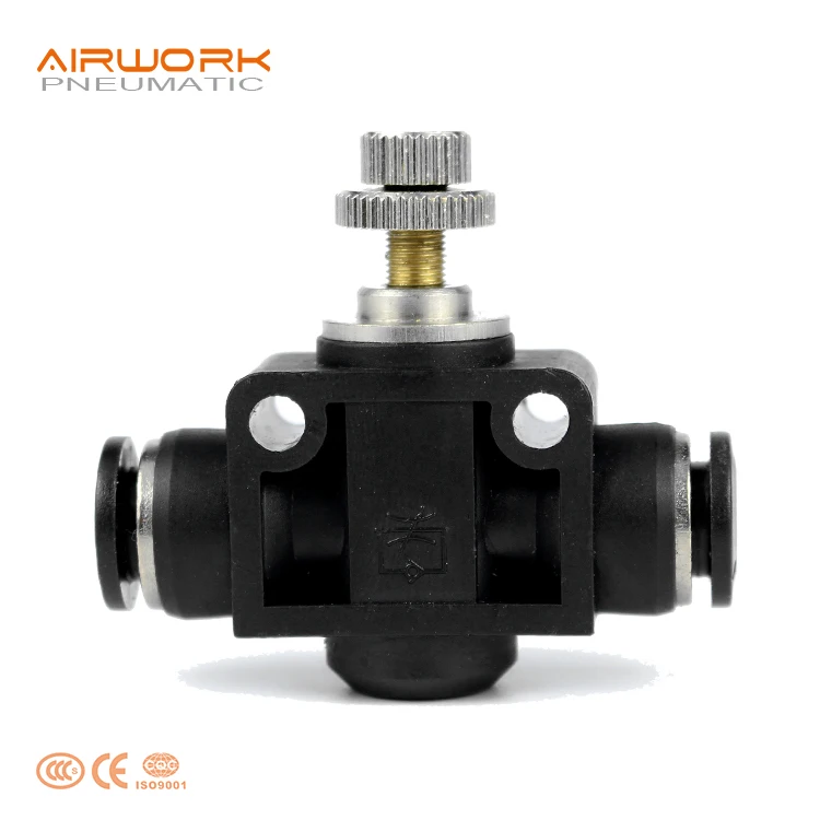 PA Pneumatic Plastic Air Speed Controllers Push In Fittings One Way Pipeline Throttle Valve
