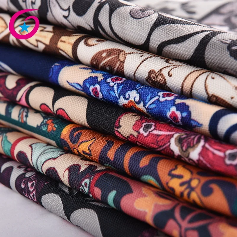 Transfer printed poly custom printed canvas fabric with floral