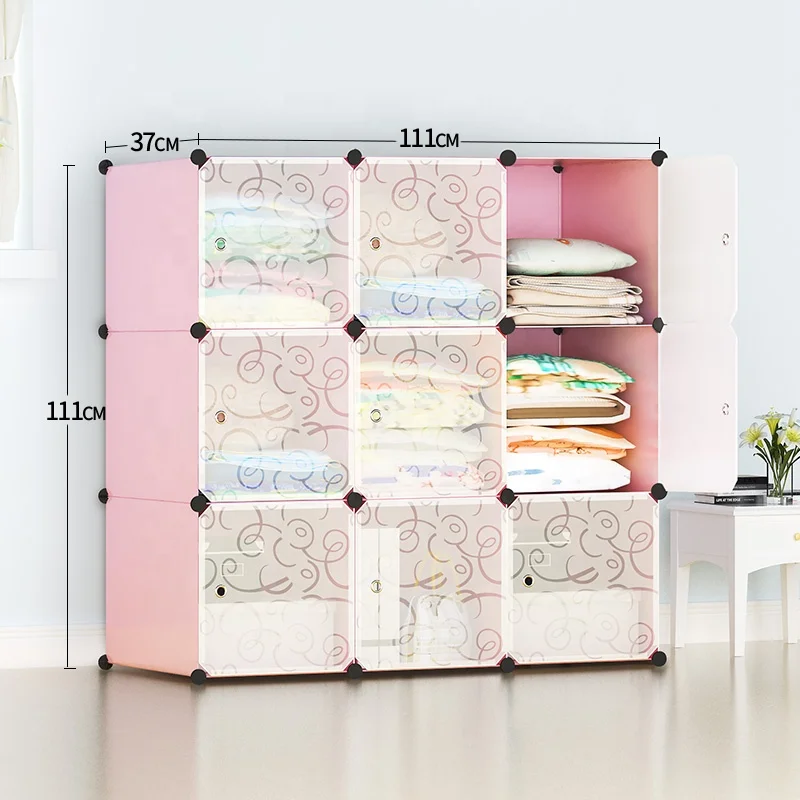Portable folding online diy plastic wardrobe cabinet