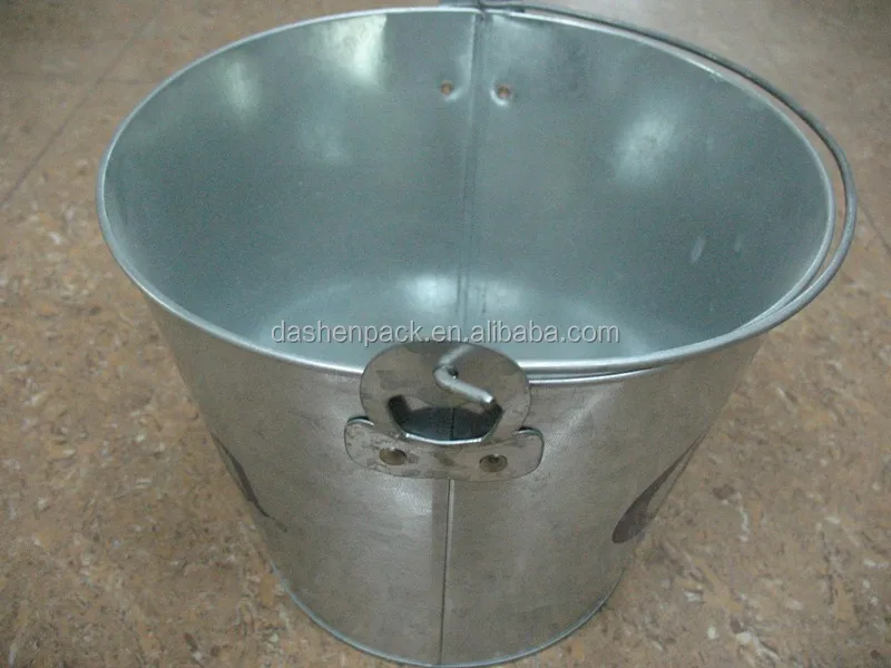 Factory Supplier Sale 5L Round Galvanized Steel Ice Bucket with Bottle Opener and Handle Metal Bar Tools Ice Cooler Bucket