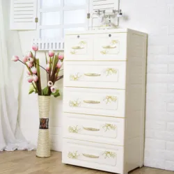 Multi Layer Clothes Drawer Plastic Drawer Storage Cabinet For Living Room Bedroom