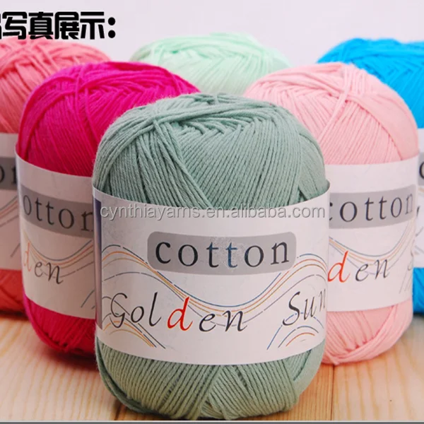 high quality pastel color combed 100 mercerized cotton yarn smart knitting yarn