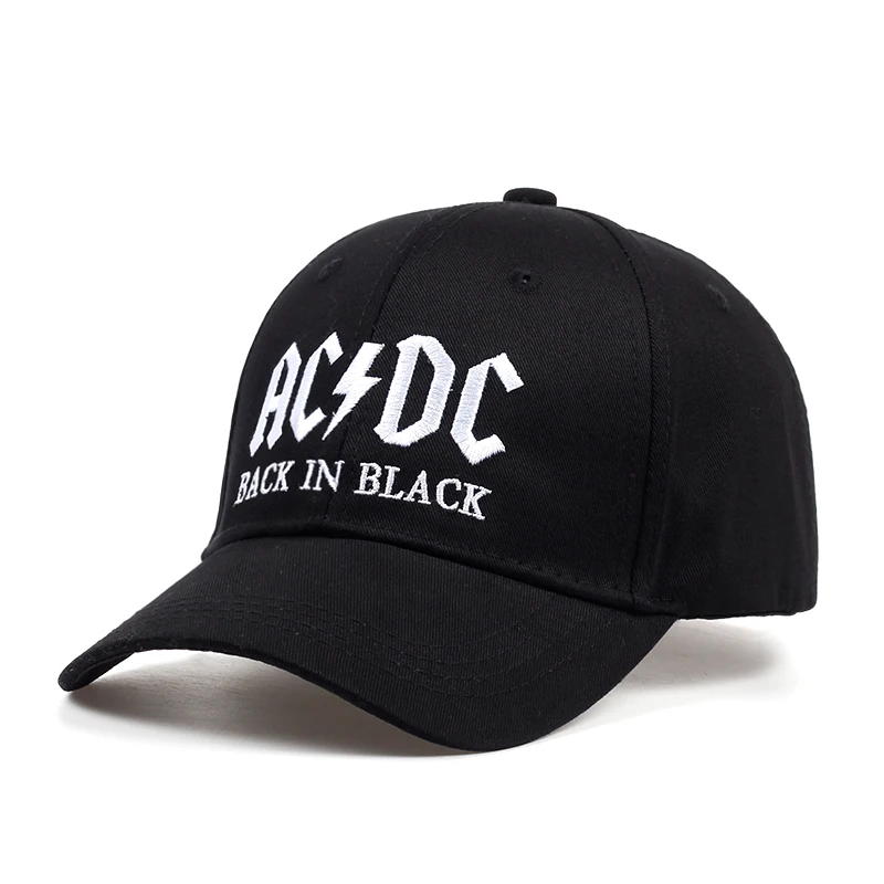 Новая Кепка-бейсболка AC/DC С Вышивкой Букв, сетчатая Кепка-бейсболка с 3d вышивкой, 6 панелей