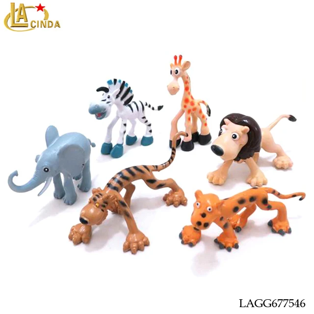 Decorative gift pvs toys,zoo animal figurines,kids play cartoon zoo animal set toy