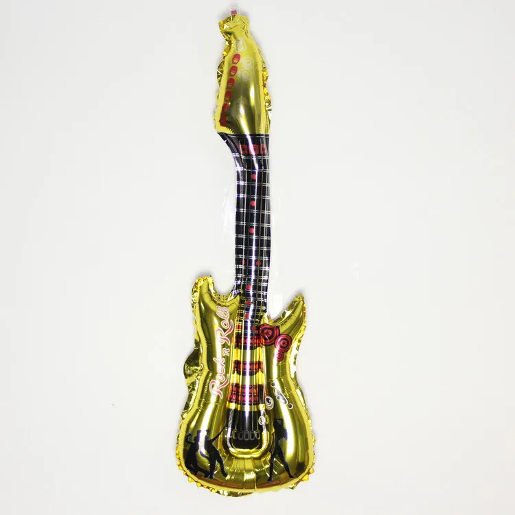 Hot Selling Guitar Cartoon Foil Toy Balloons Rock Instrument for Wedding Birthday Kids