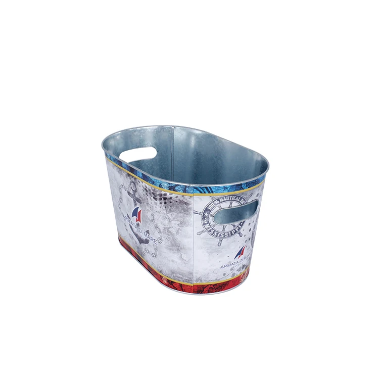 
Wholesale custom print metal tin ice bucket for cold beer or beverages 