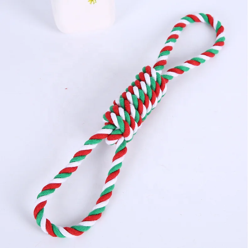
Christmas series toys dog toys ball set knitting molars cotton rope double knot toys one set 