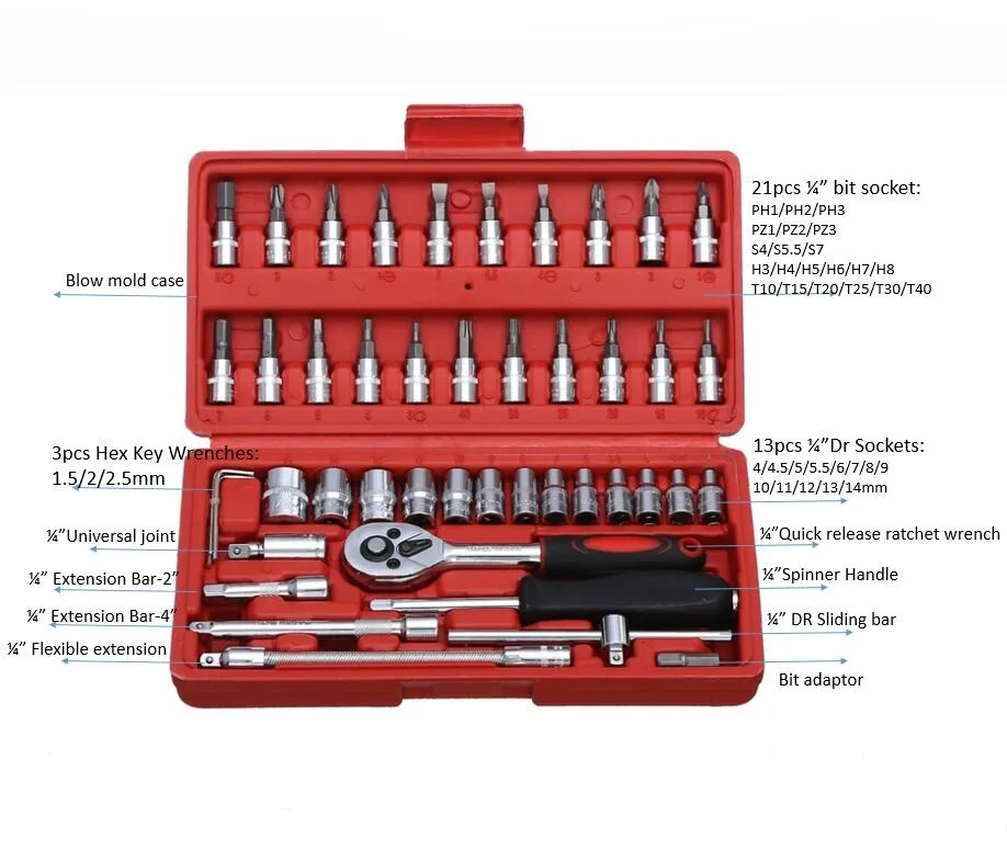
High quality portable Hand Tools set, Socket & bits screwdriver sets multifunctional repairing tool kit 