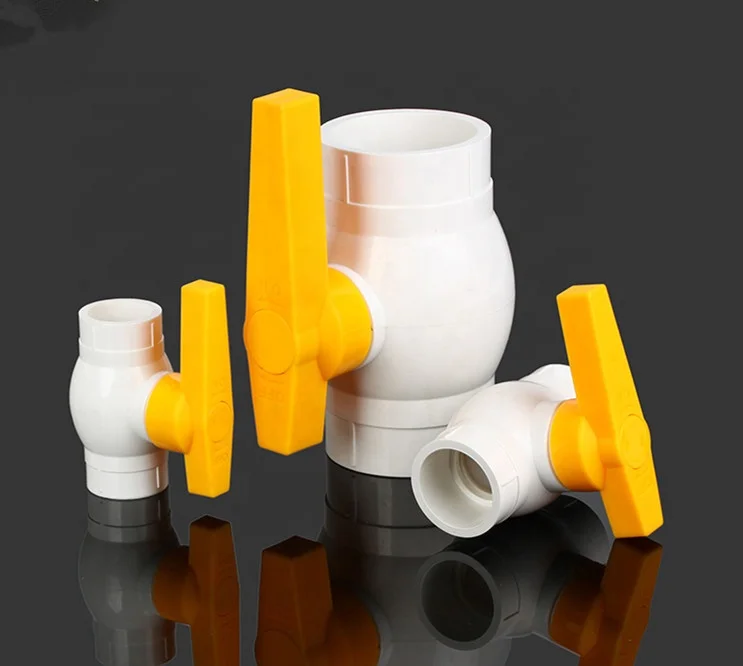 Free sample professional OEM support PVC compact ball valve in yellow handle  (BD-1701 )