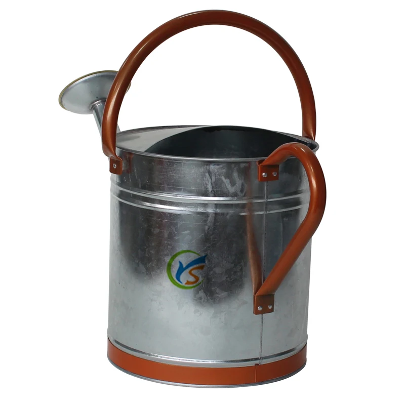 
Large Heavy gauge galvanized steel Watering Can with Copper Accents 