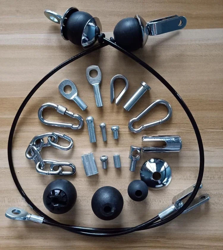 
Gym Cable Accessories Ends Fittings Cable Connector Thimble Nylon Ball Stopper Assemble Fitness Equipment Spare Parts 