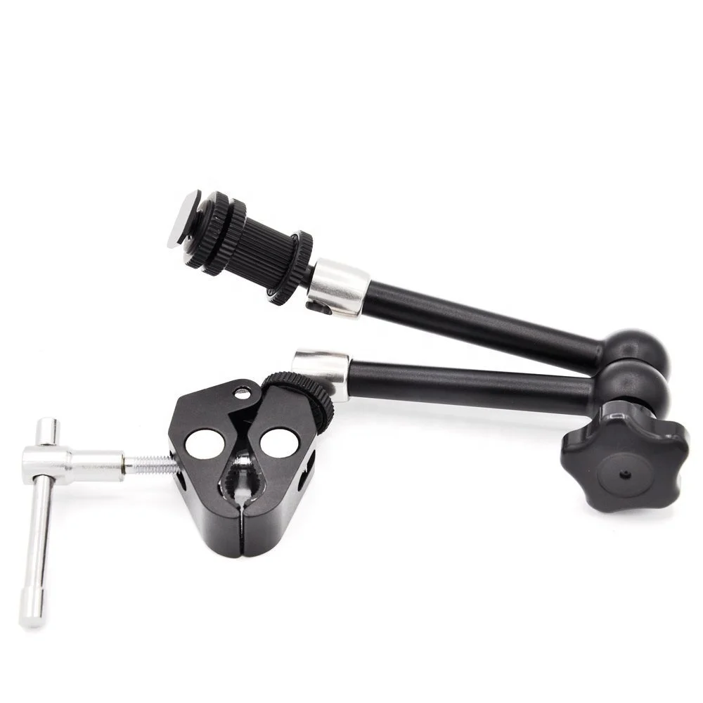 Takenoken Photo Studio Accessories Pliers Clip Large Super Clamp with 11 Inches Articulating Friction Magic Arm for LCD Monitors