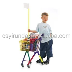 
child supermarket shopping trolley with toy car 