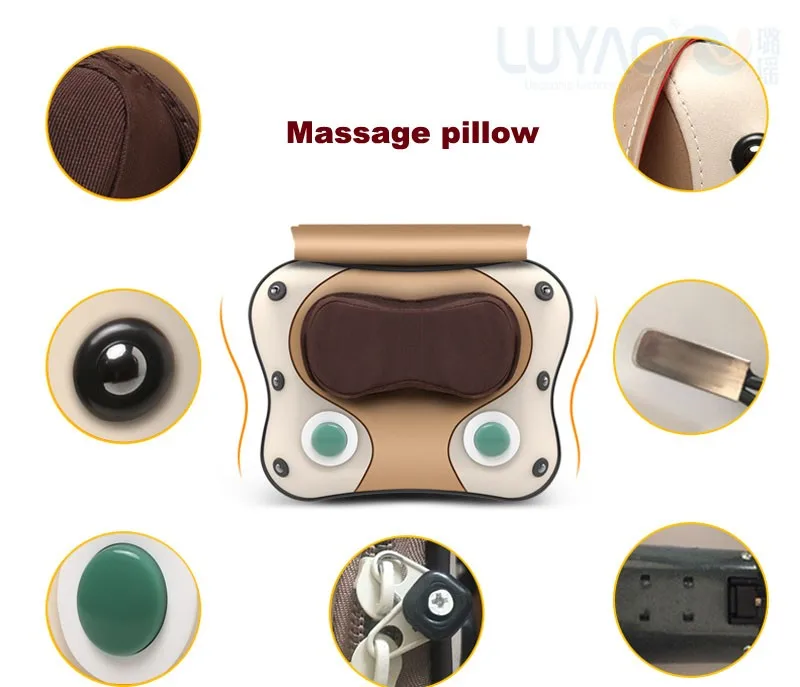 Luyao Rechargeable Shiatsu Pillow Massager Neck Pillow  Massager Car Home Massage Pillow Electric