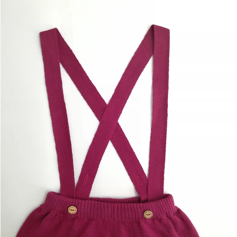 
Manufacturer wine red cotton baby boy pants with braces 