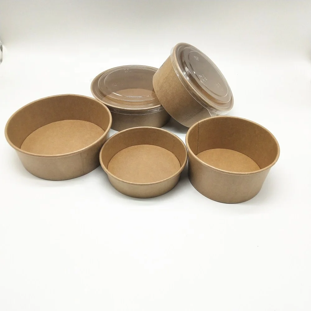 Eco-Friendly Disposable Take Away Kraft Paper Salad Bowl
