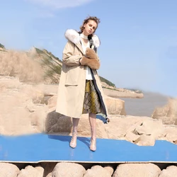 New Arrival Real Fur Coat Jacket Women Breathable Long Sleeve Liner Dermal Grass Warm Fur Lined Parka Real Fur Coat