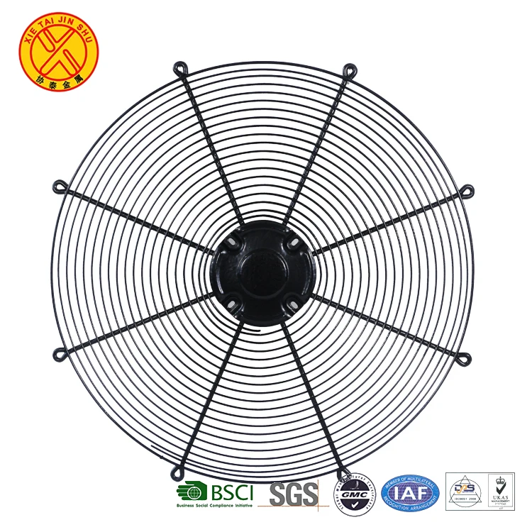 Высокое качество водонепроницаемый круглый черный хромированный охлаждающий вентилятор крышка проволочная сетка конденсаторный вентилятор