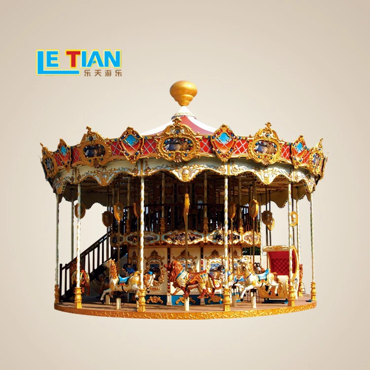 Amusement Park Equipment 24 seats merry go round 12 seats Carousel Horses Ride for sale