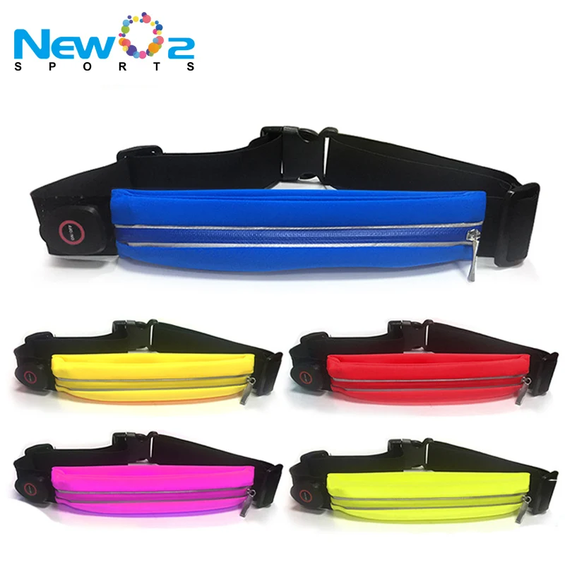 outdoor LED light waist band party light belt night sports safety waist bag mobile bag for running