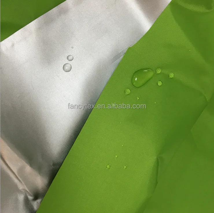 waterproof polyester taffeta silver coated blackout fabric taffeta silver coating for tent umbrella