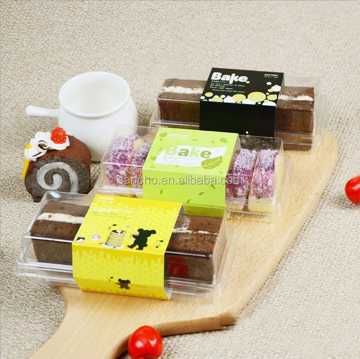 Rectangular plastic blister cake box packaging