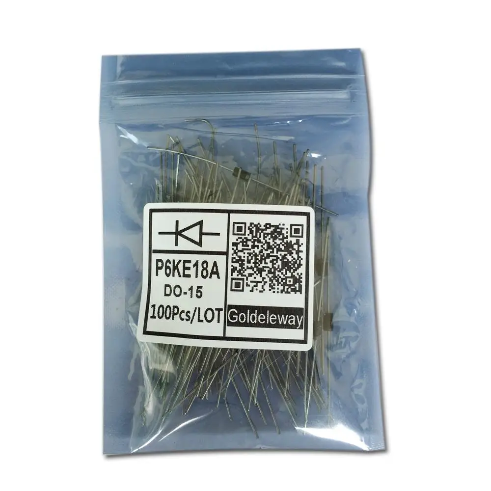 600 Вт TVS DIODE P6KE18A Одного Uni-Dir 15.3 В 2-контактный DO-15 T/R