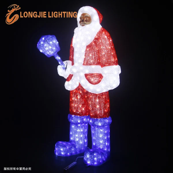 LED lighted outdoor life size santa christmas sleigh