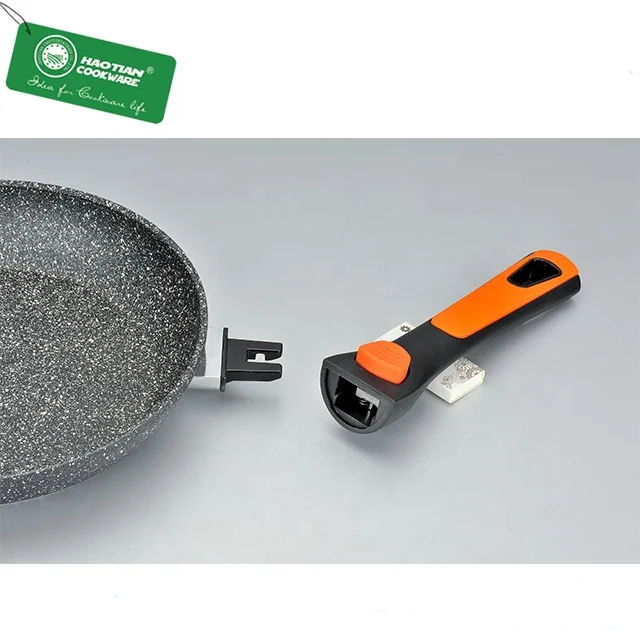 Stone marble nonstick coating aluminum forged cookware set with detachable handle