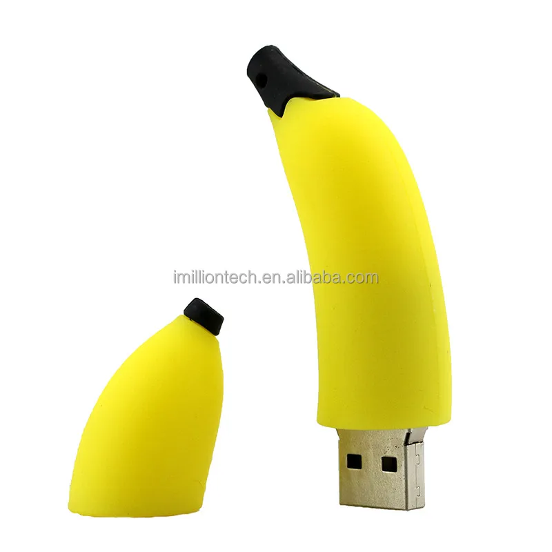 small Cartoon Silicone Simulation Food Fruit Banana PVC USB Flash Drive U Disk 32GB