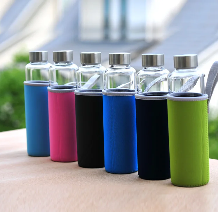 BPA Free Develop logo hot water bottle glass Chinese wholesalers