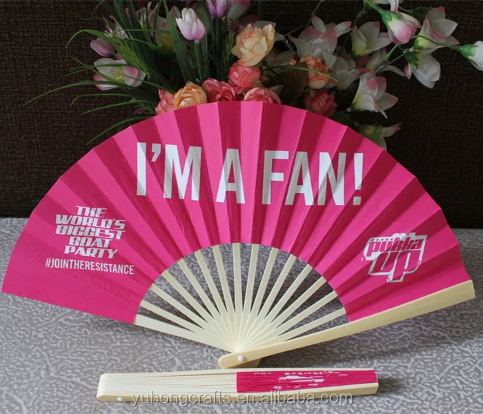 
eco-friendly Folk art promotional gifts bamboo folding hand fan advertising fan 