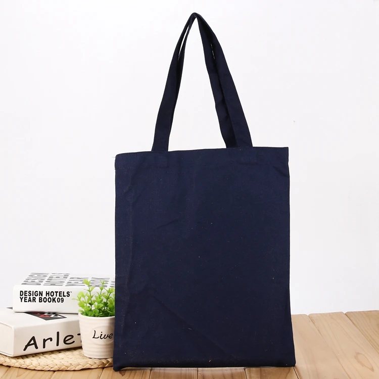 Customized logo printing recyclable 12oz cotton canvas shopper bag