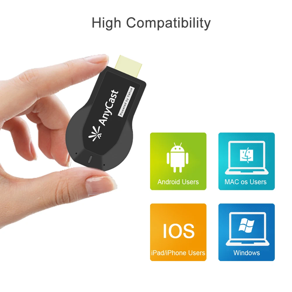 
Anycast m4 plus Screen Mirror Wireless Wifi AnyCast Dongle for Miracast, AirPlay and DLNA 