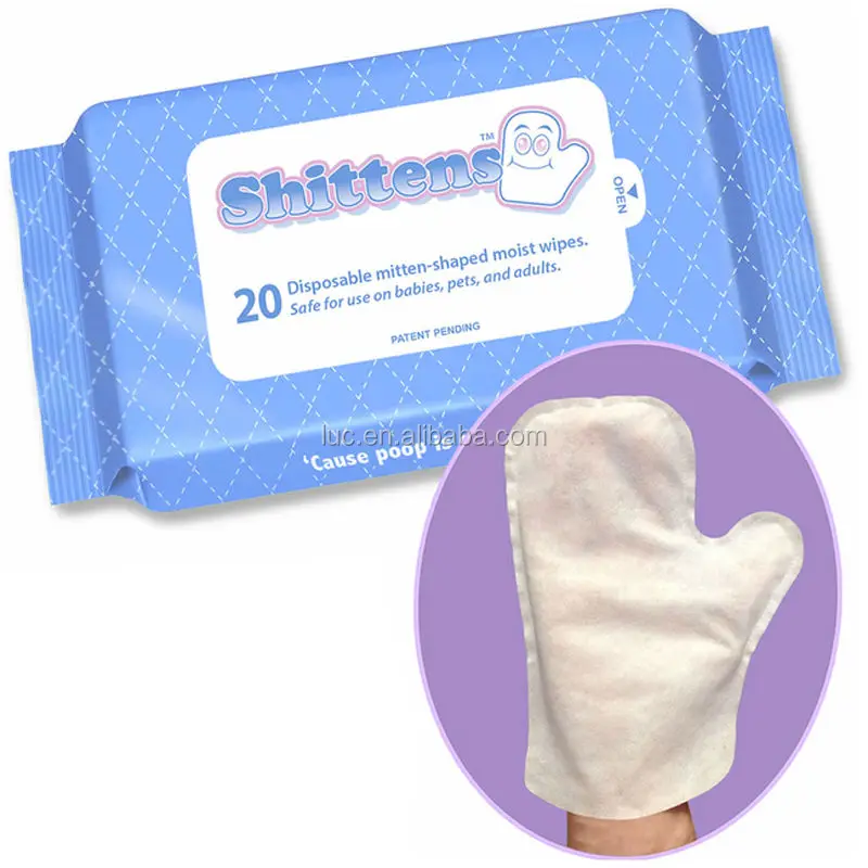 High Quality 20pcs Disposable Mitten-Shaped Moist Wipes /Wet Glove 2019 Year