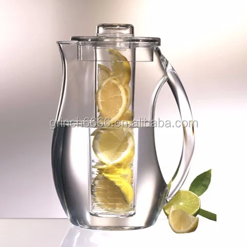 2.5L Water Fruit Infuser Infusion Drinking Plastic Pitcher,acrylic plastic water pitchers