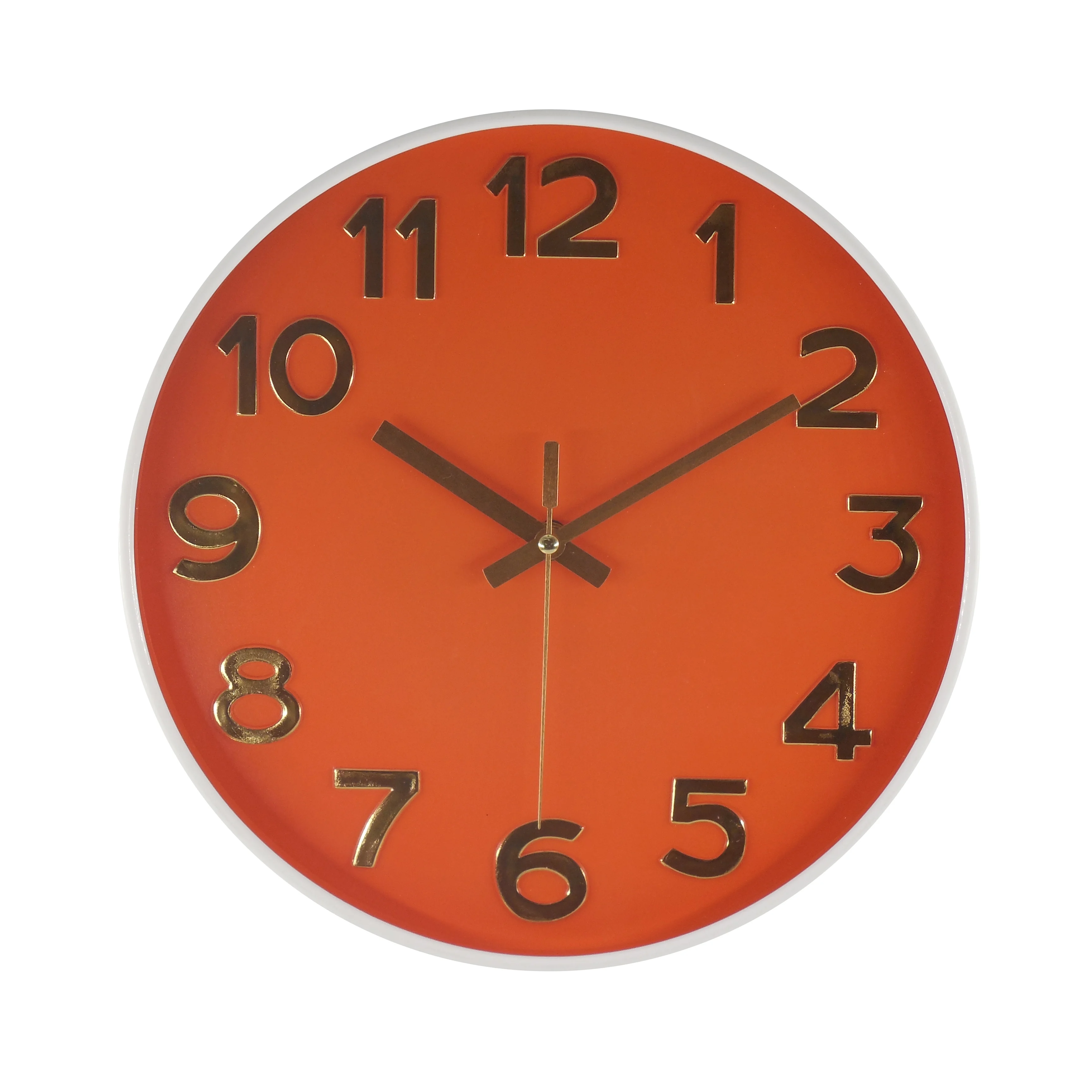 12 inch modern home decorative  gold 3D fine numbers  plastic  wall clock